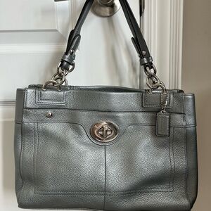 COACH Carryall Penelope F16531 Silver Leather Tote